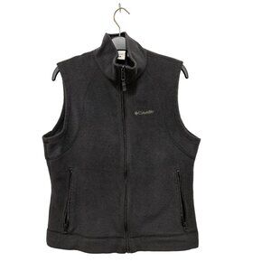 Women's Med Black Fleece Columbia Full Zip Vest Sweater